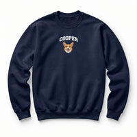 Custom Pet Face Embroidered College Sweatshirt