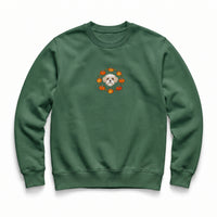 Custom Halloween Pumpkin Embroidered Pet Face Organic Sweatshirt