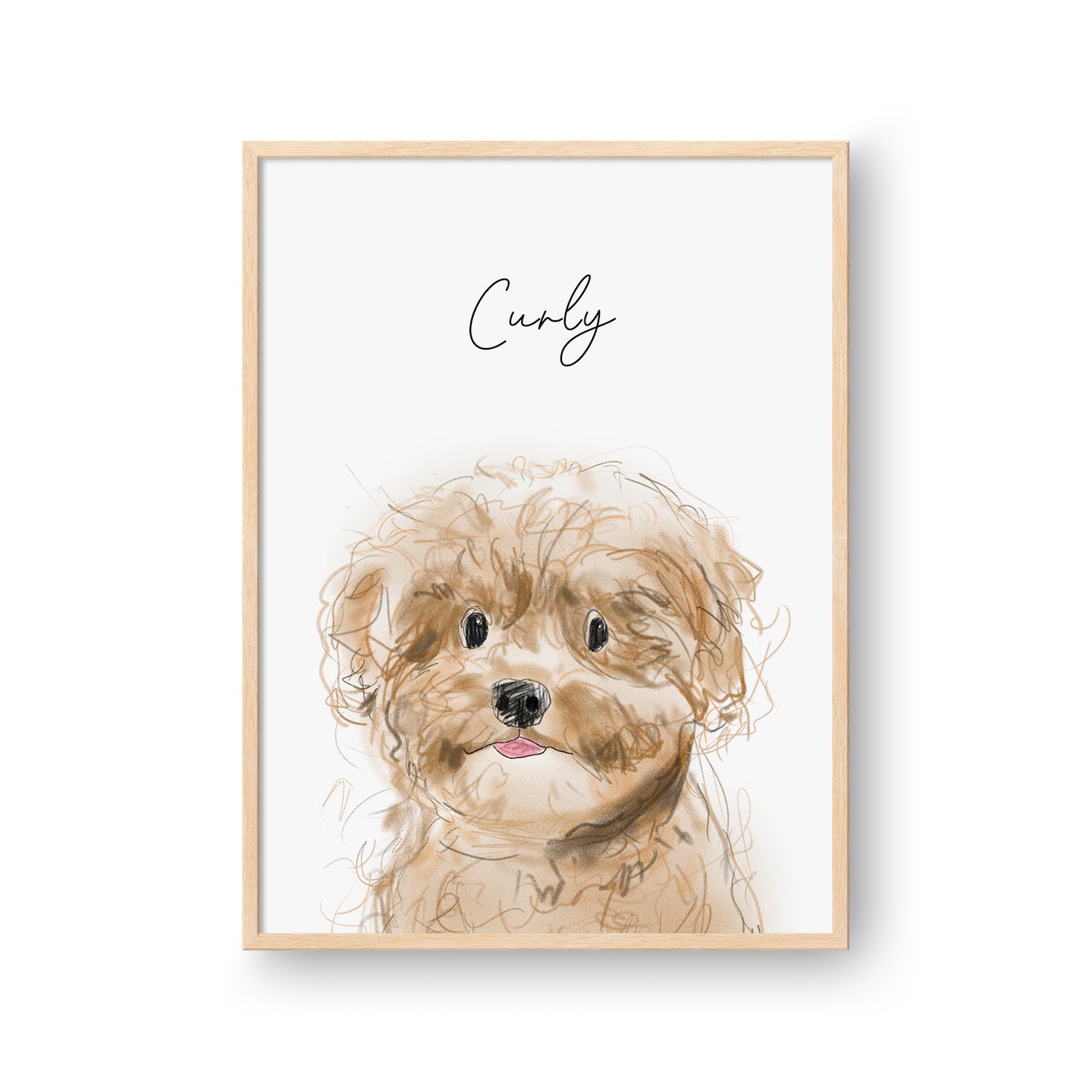 Cute Pet Sketch Portrait - One Pet