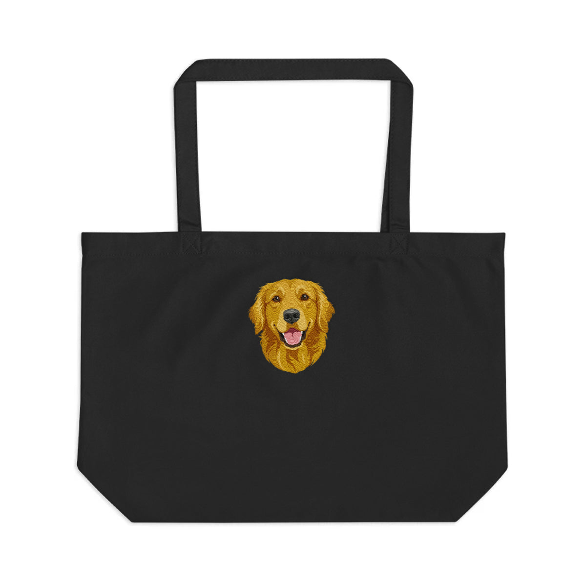 Embroidered Pet Face Organic Canvas Tote Bag
