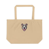 Embroidered Pet Face Organic Canvas Tote Bag