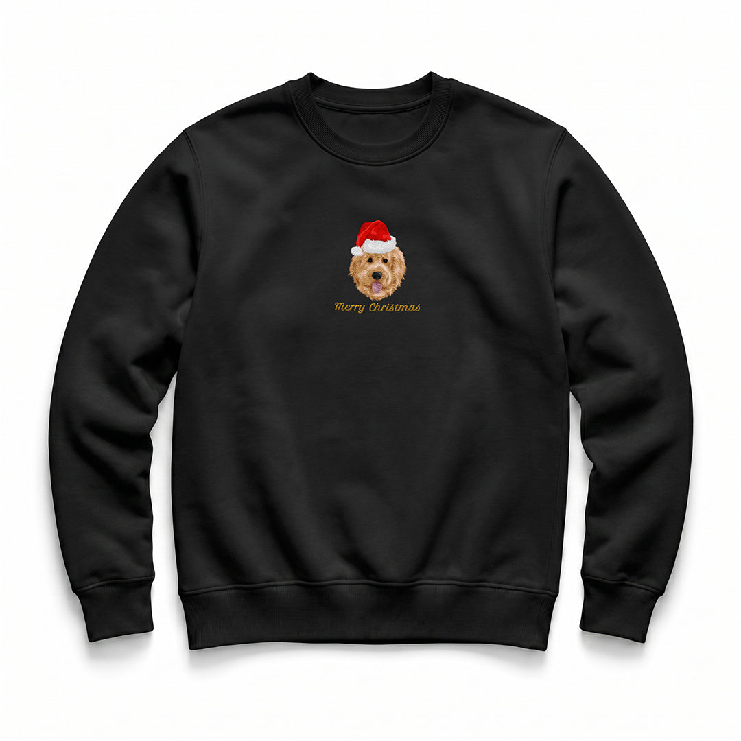 Custom Embroidered Pet Face Organic Christmas Jumper