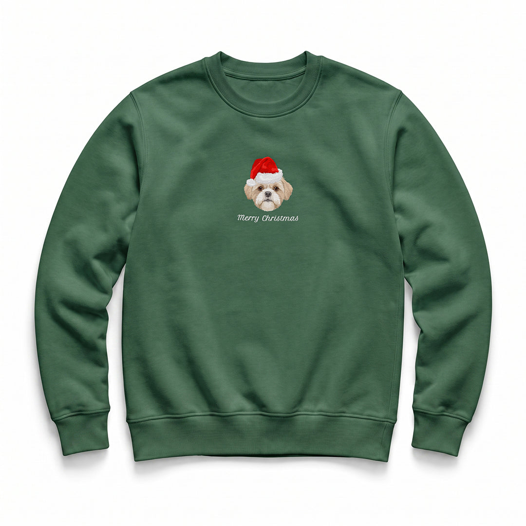 Custom Embroidered Pet Face Organic Christmas Jumper