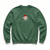 Custom Embroidered Pet Face Organic Christmas Jumper