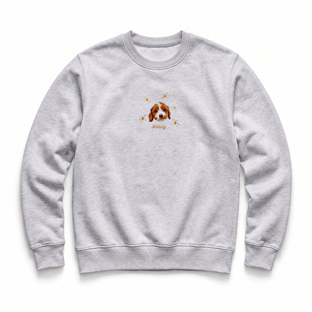 Custom Embroidered Pet Face Organic Christmas Jumper