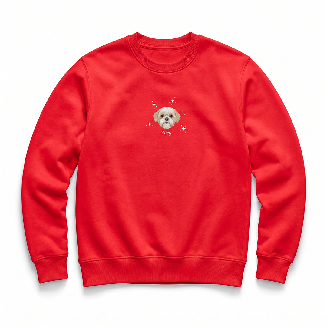 Custom Embroidered Pet Face Organic Christmas Jumper