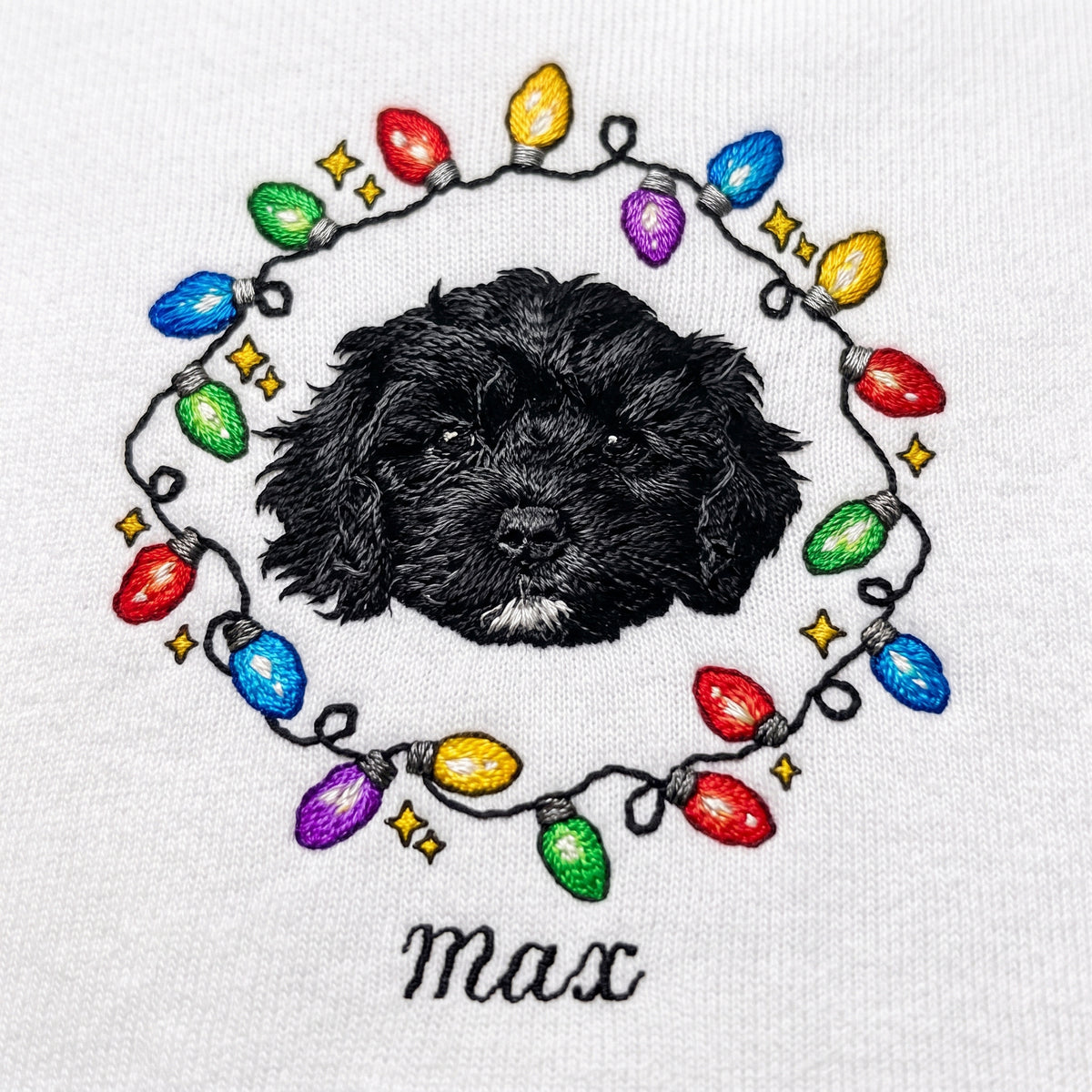 Custom Pet Face Fairy Lights Christmas Jumper