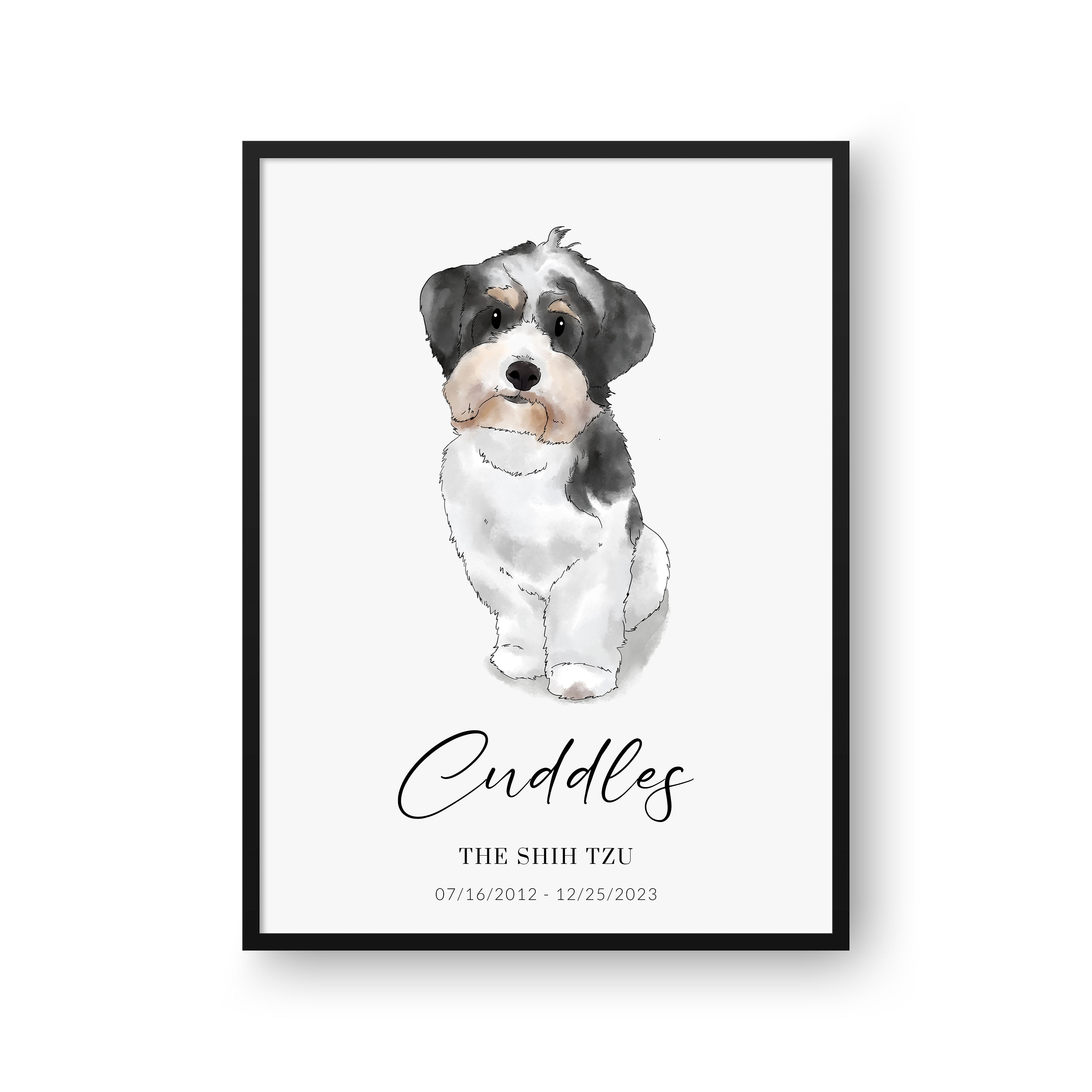 Hand Drawn Pet Portrait - One Pet