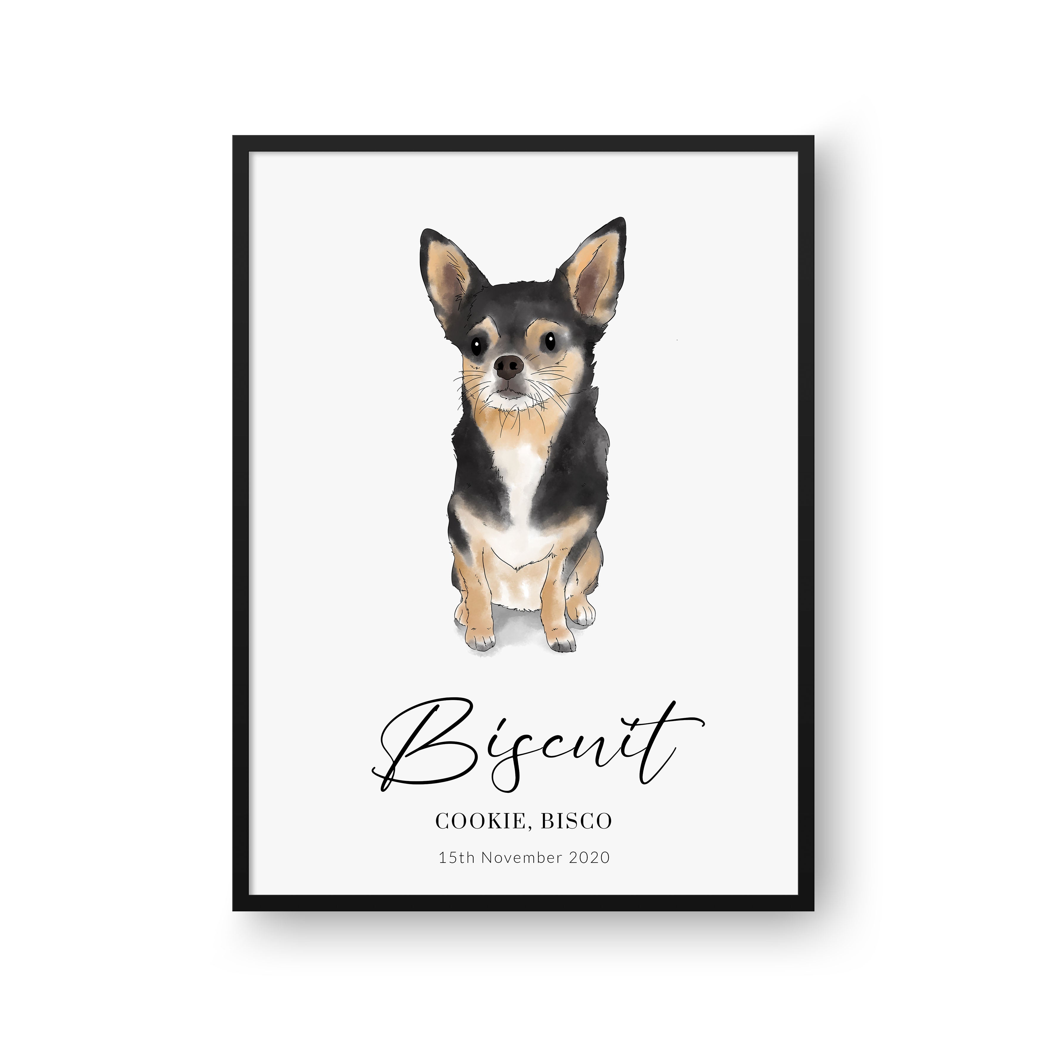 Hand Drawn Pet Portrait - One Pet