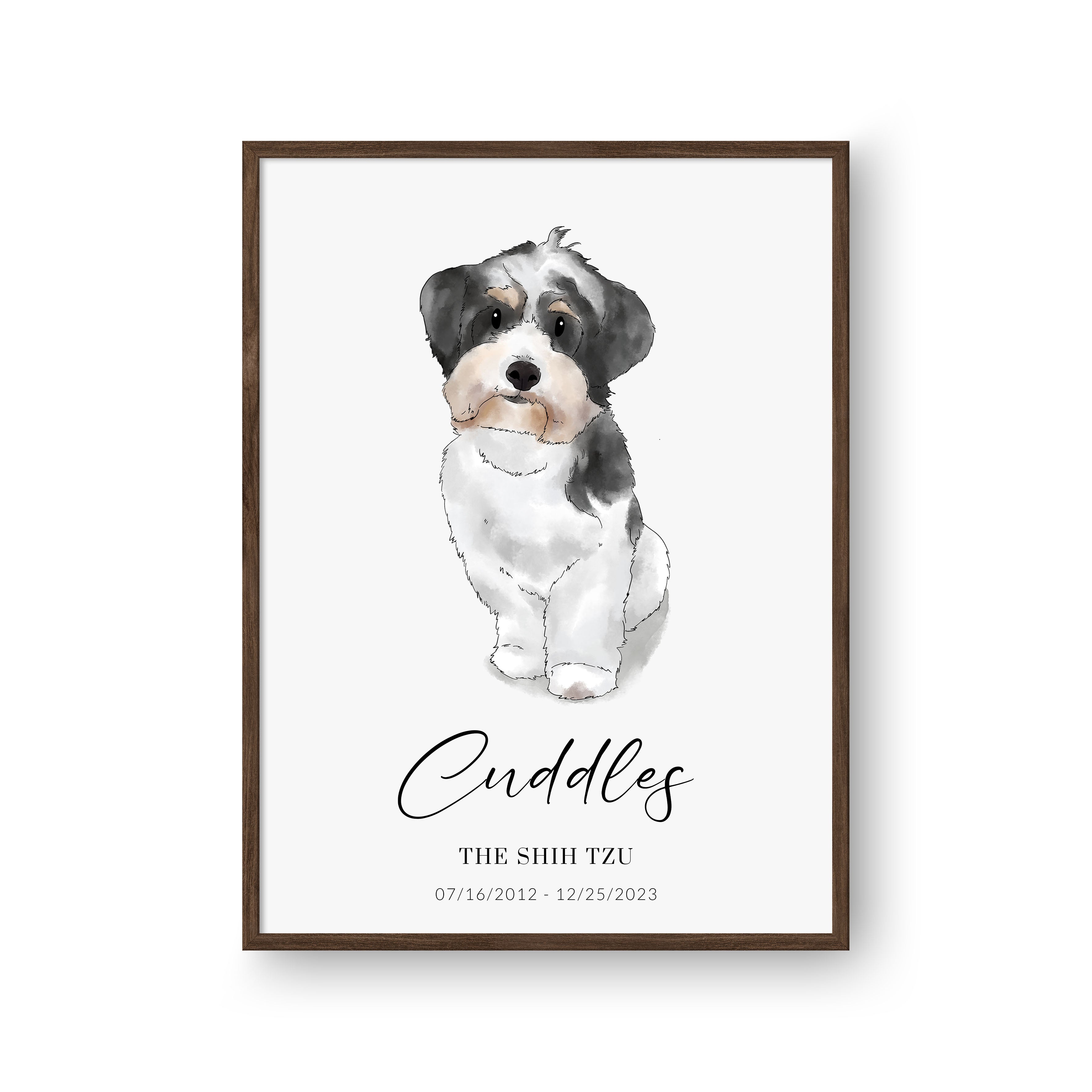 Hand Drawn Pet Portrait - One Pet