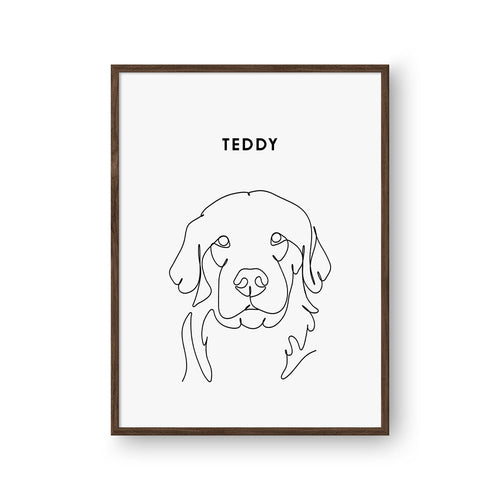 Line Art Pet Portrait - One Pet