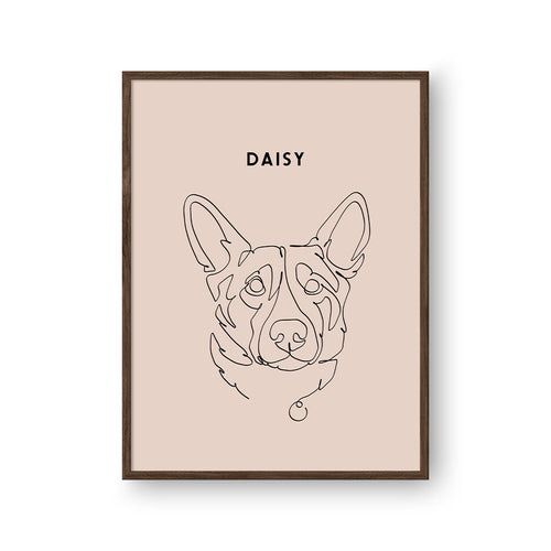 Line Art Pet Portrait - One Pet