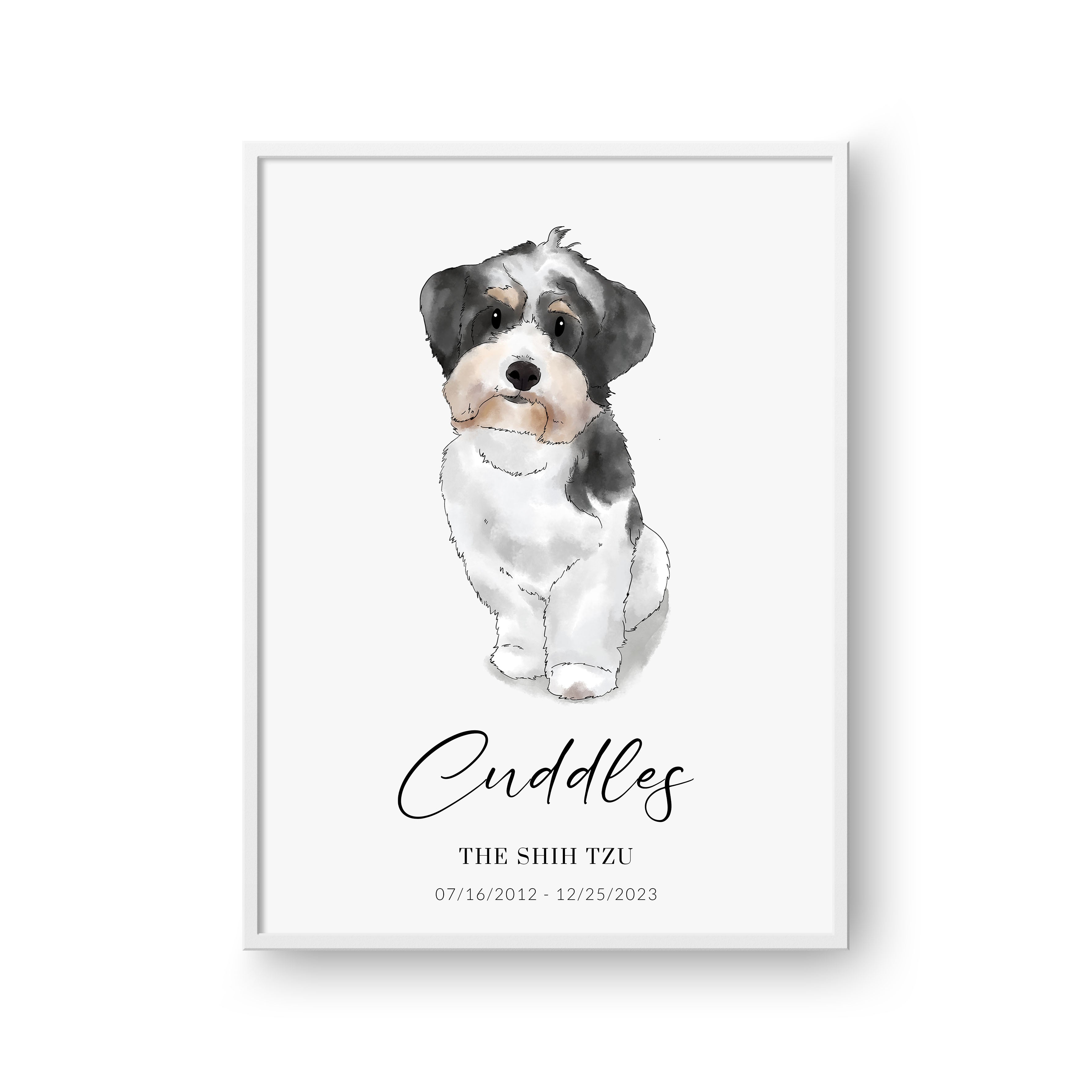 Hand Drawn Pet Portrait - One Pet