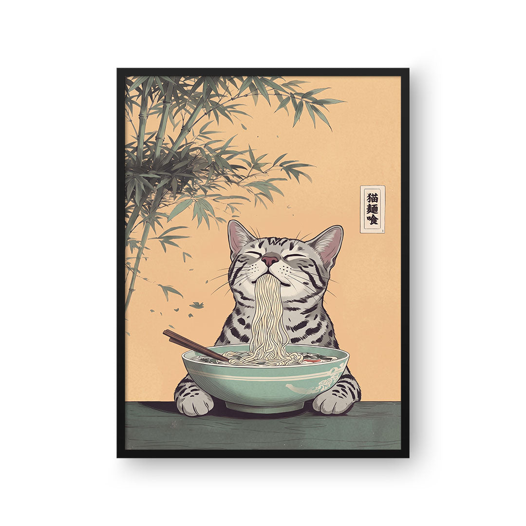Eating Noodles Asian Style Pet Portrait
