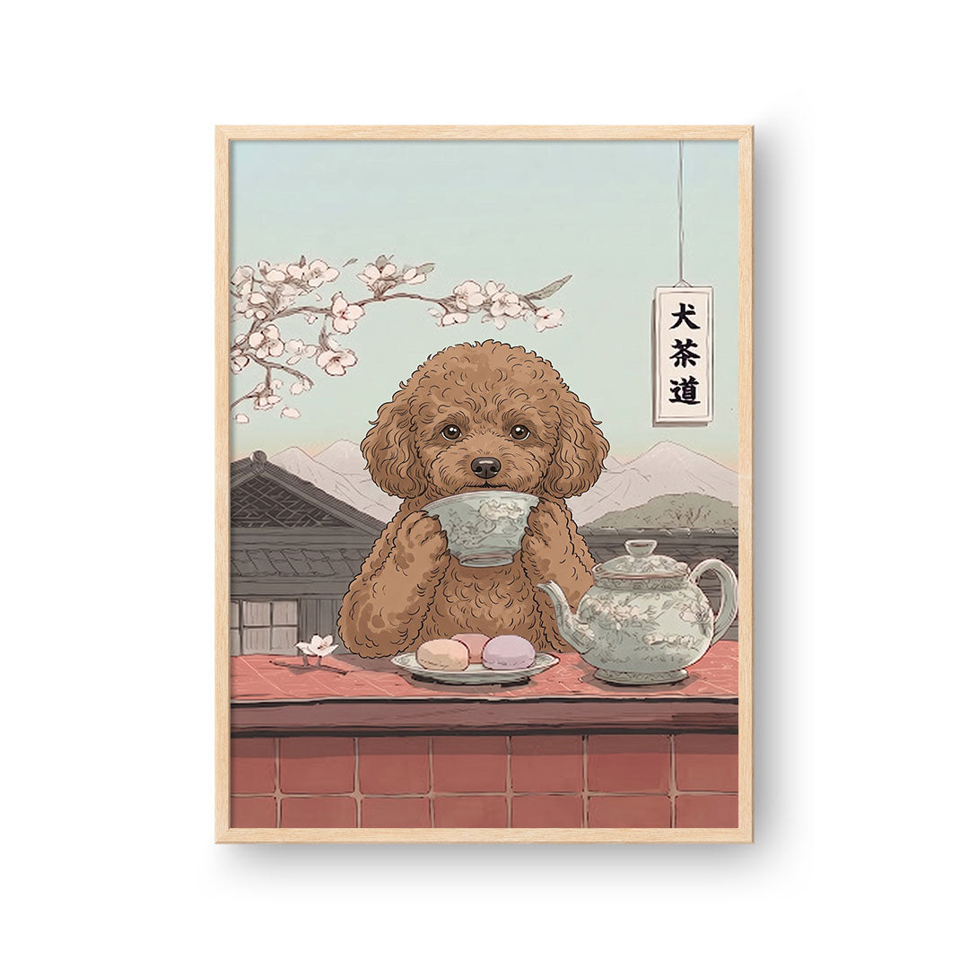 Drinking Tea Asian Style Pet Portrait