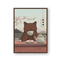 Drinking Tea Asian Style Pet Portrait