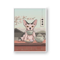 Drinking Tea Asian Style Pet Portrait