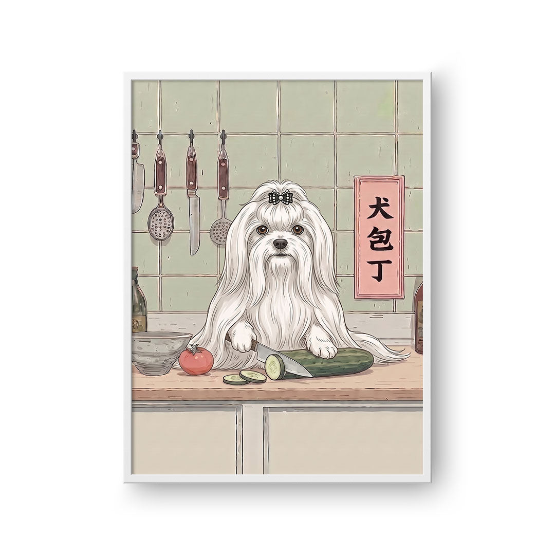 In The Kitchen Asian Style Pet Portrait