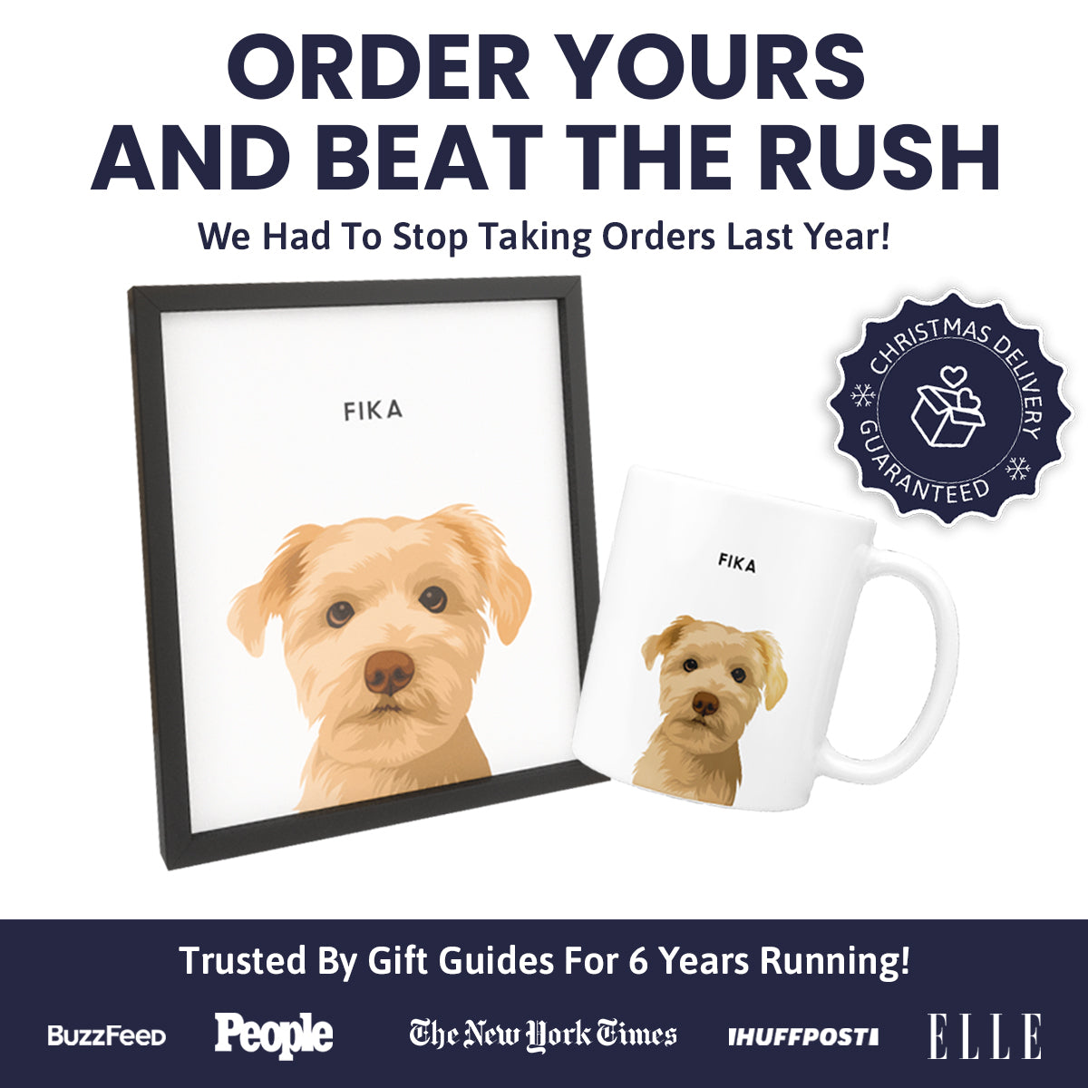 Modern Pet Portrait - Five Pets, Framed Poster