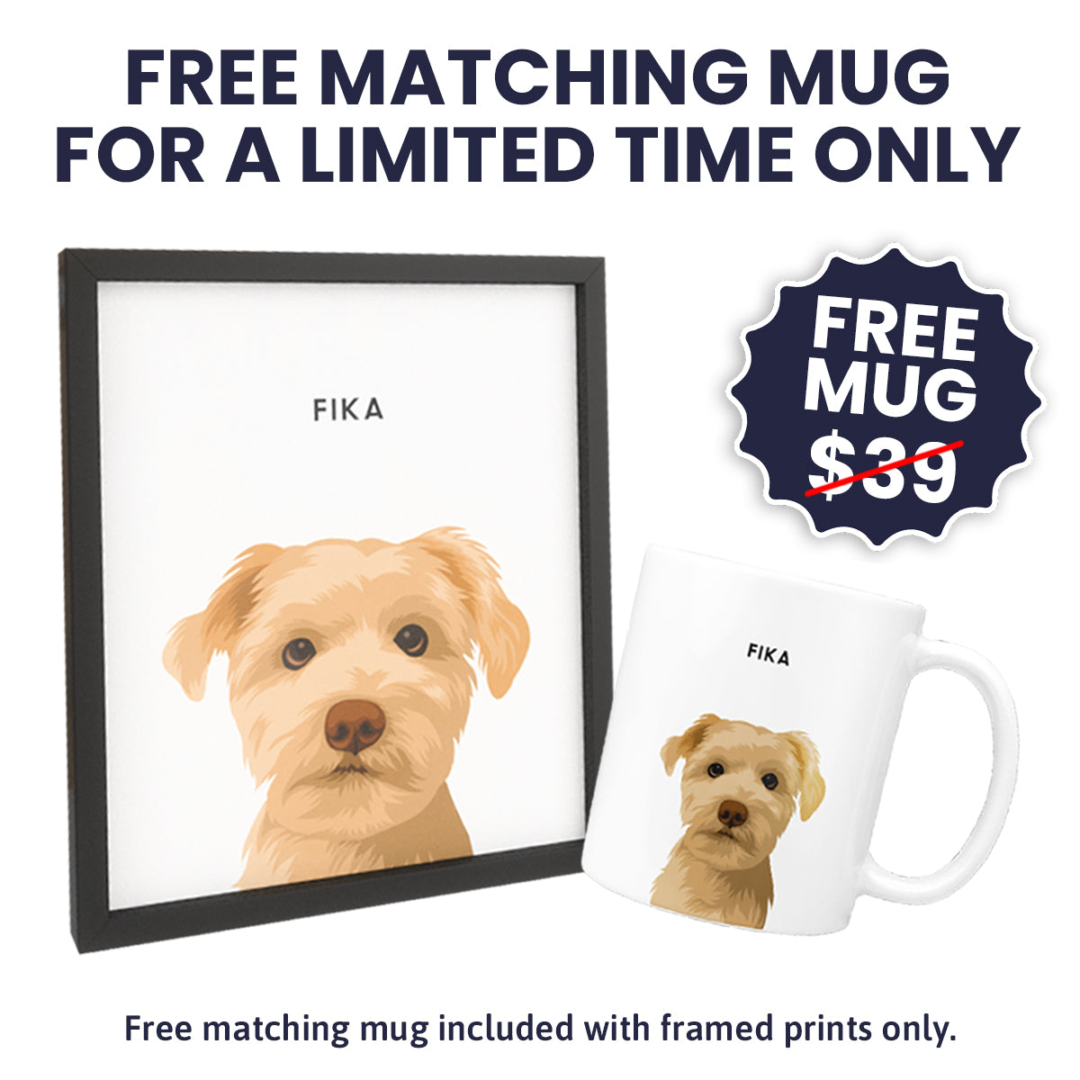 Modern Pet Portrait - Four Pets