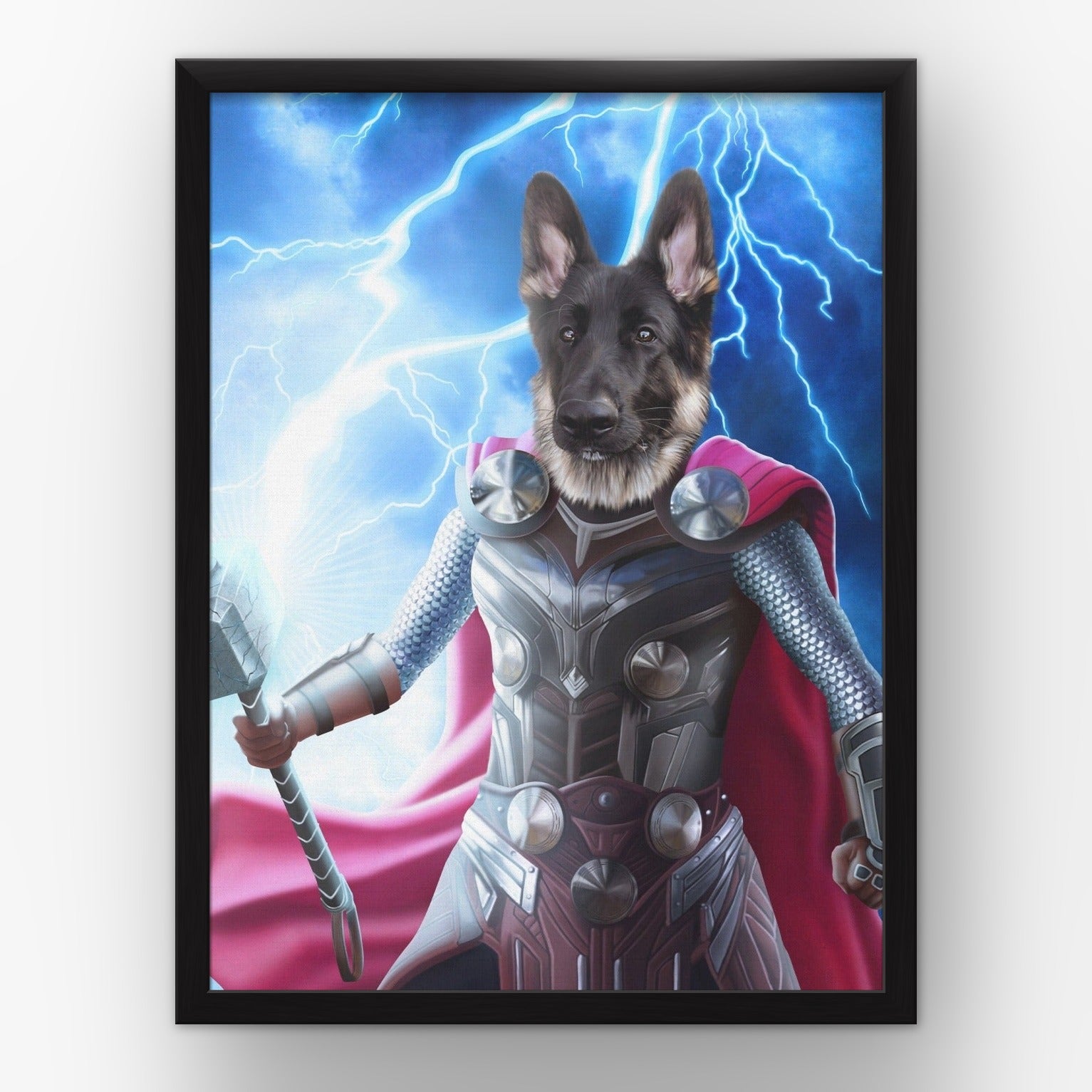 Goddess of Thunder custom pet poster in a black frame