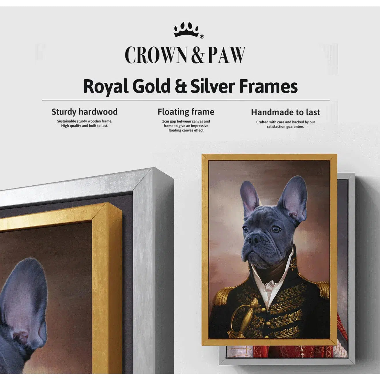 Crown and Paw - Canvas Galactic Pet - Custom Pet Canvas 8" x 10" / Gold