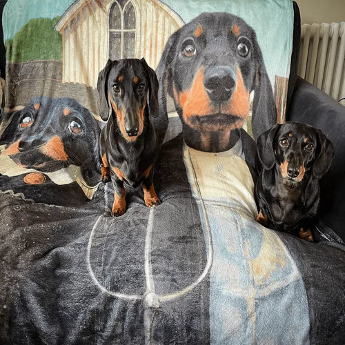 Crown and Paw - Blanket The American Gothic - Custom Pet Blanket