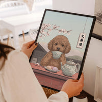 Drinking Tea Asian Style Pet Portrait
