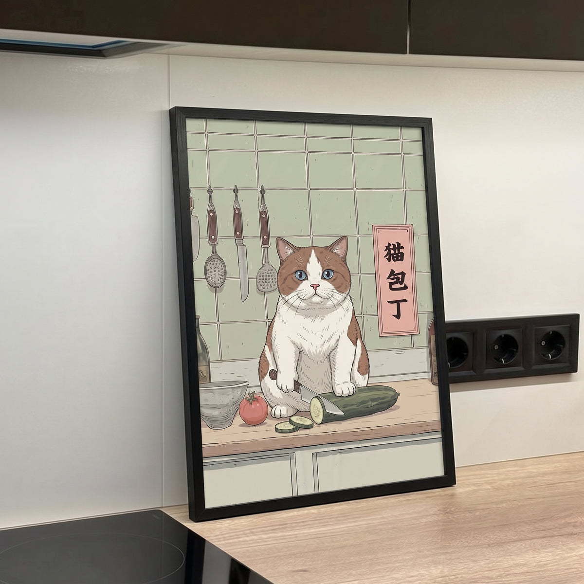 In The Kitchen Asian Style Pet Portrait