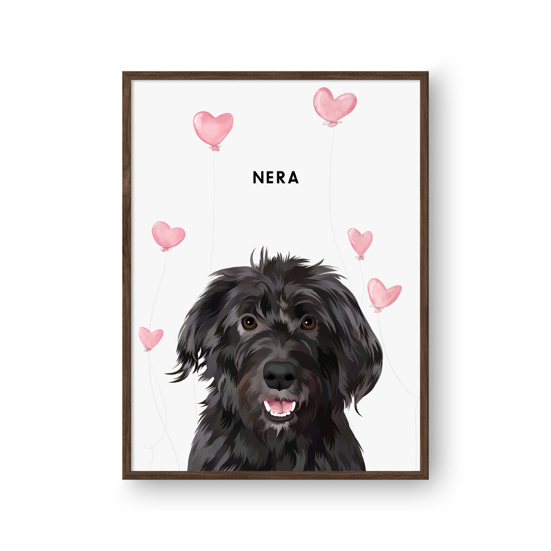 Valentines Pet Portrait - One Pet