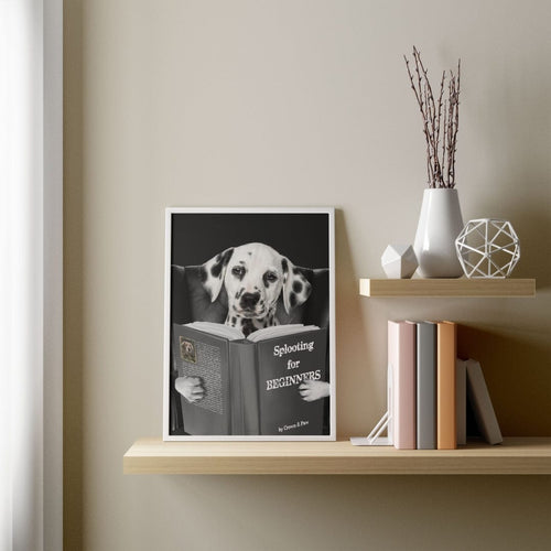 Crown and Paw - Framed Poster Custom Pet Reading a Book Portrait - Framed Poster