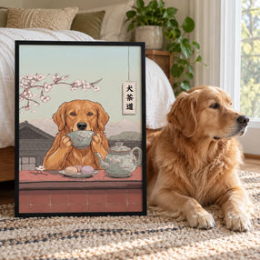 Drinking Tea Asian Style Pet Portrait