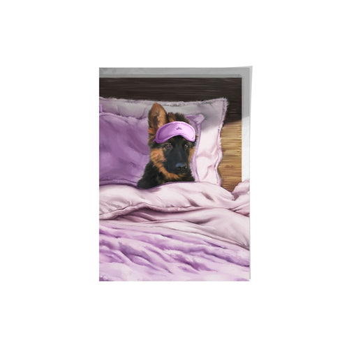 Crown and Paw - Framed Poster Custom Sleeping Pet Portrait - Framed Poster