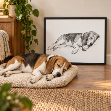 Sleeping Sketch Pet Portrait