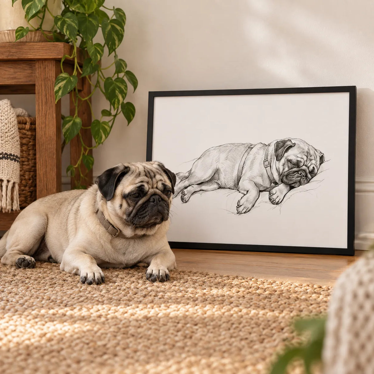 Sleeping Sketch Pet Portrait