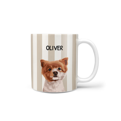 Custom Striped Candy Pet Portrait Mug