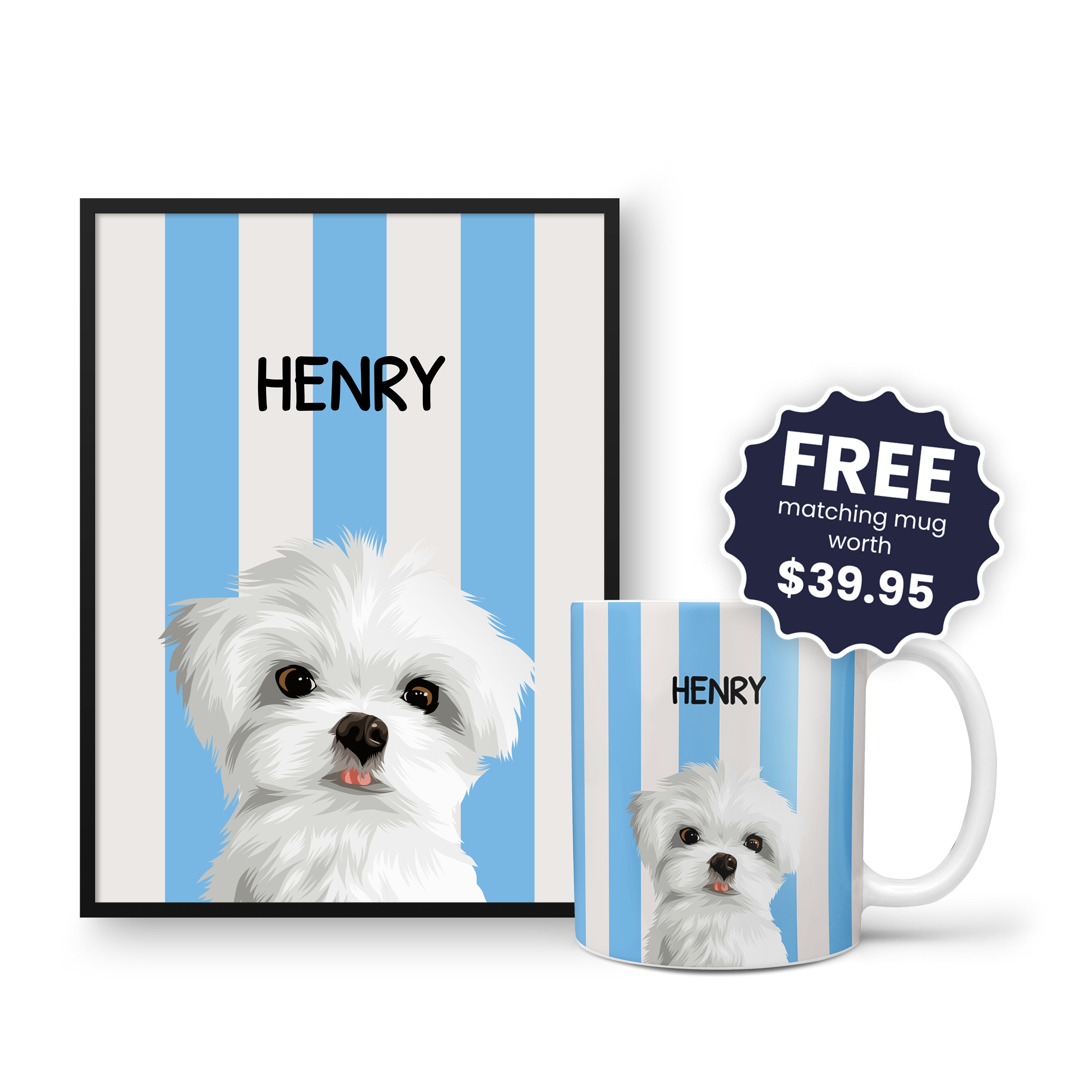 Striped Candy Pet Portrait