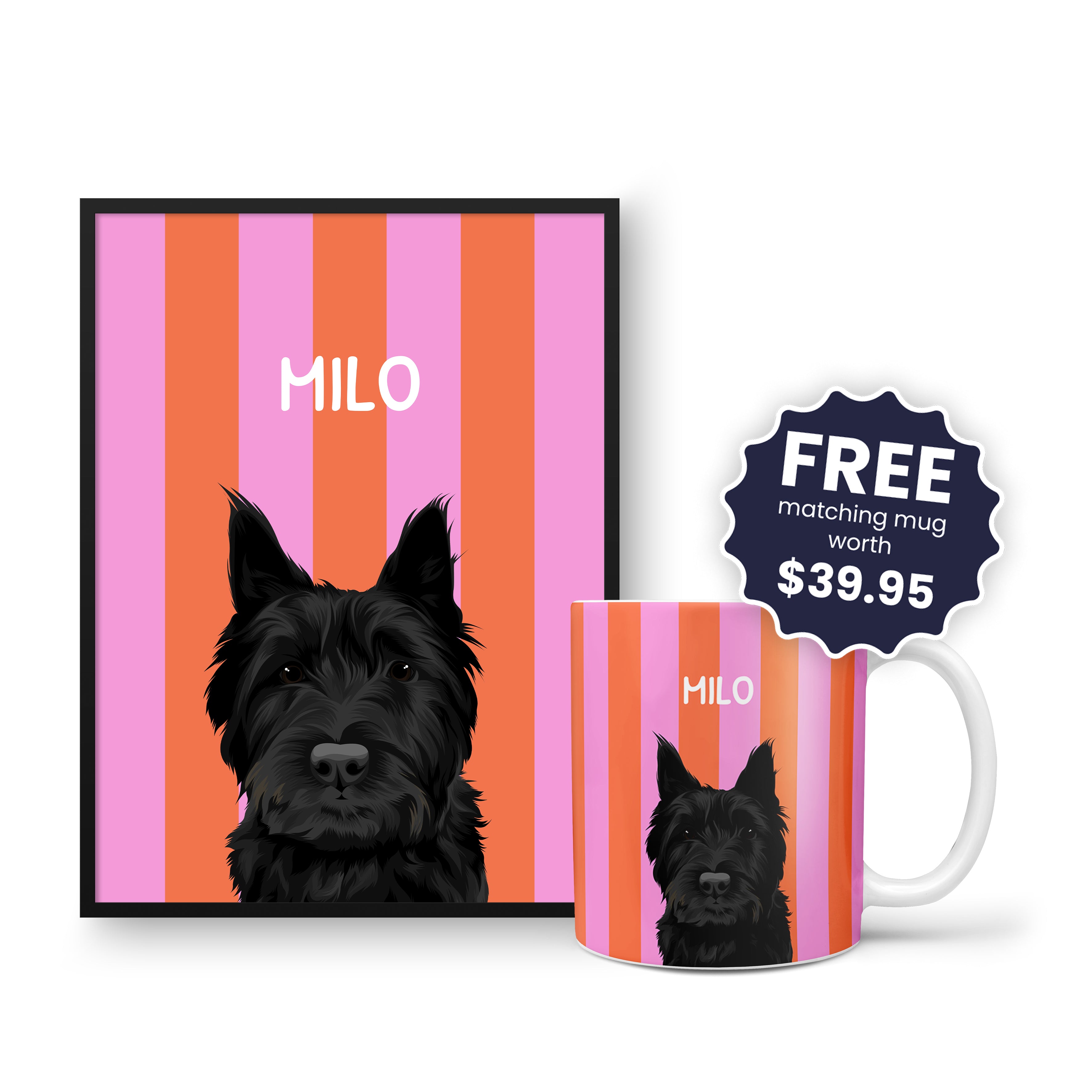 Striped Candy Pet Portrait