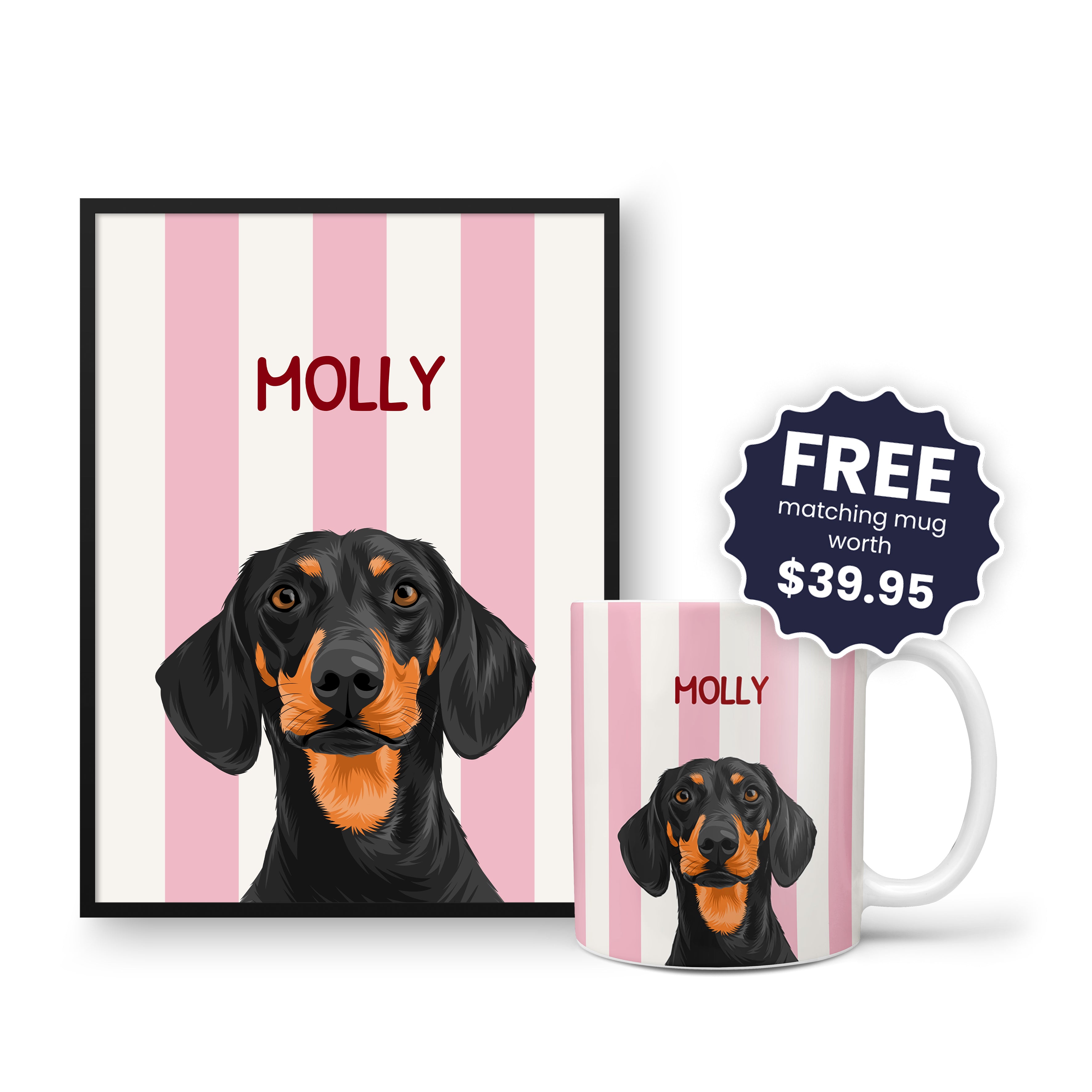 Striped Candy Pet Portrait