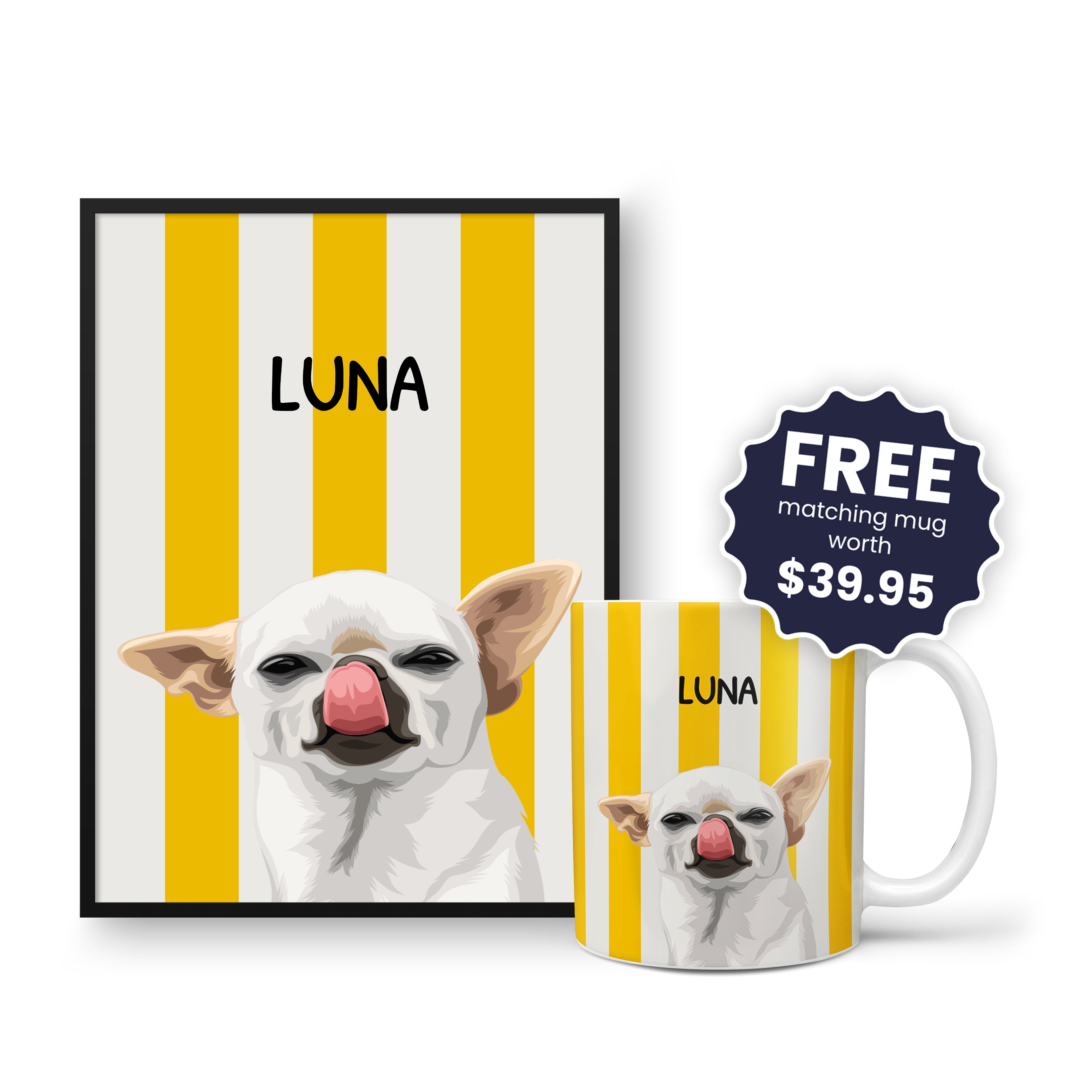 Striped Candy Pet Portrait