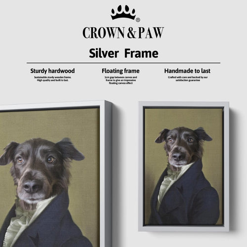 Crown and Paw - Canvas The Ambassador - Custom Pet Canvas 8" x 10" / Silver