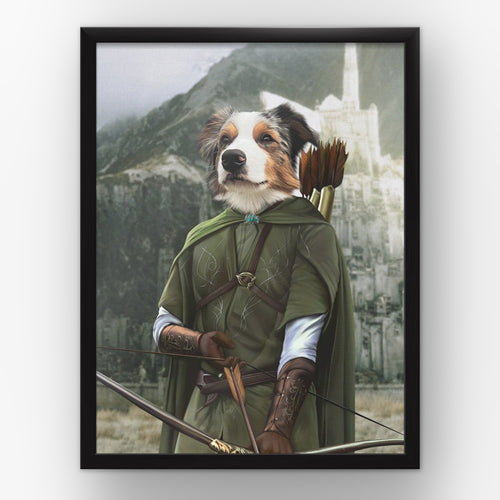 The Archer (background 1) custom pet poster in a black frame