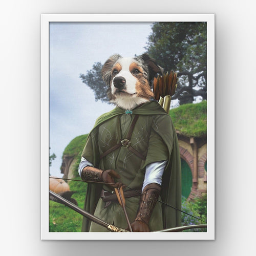The Archer (background 2) custom pet poster in a white frame
