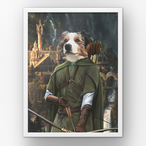 The Archer (background 3) custom pet poster in a white frame
