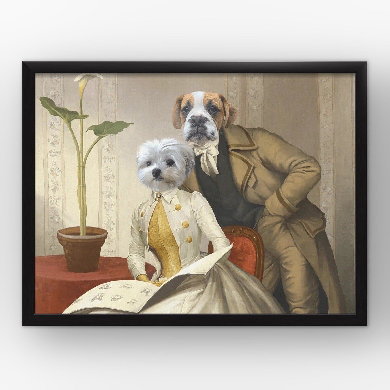 The Betrothed custom pet poster in a black frame