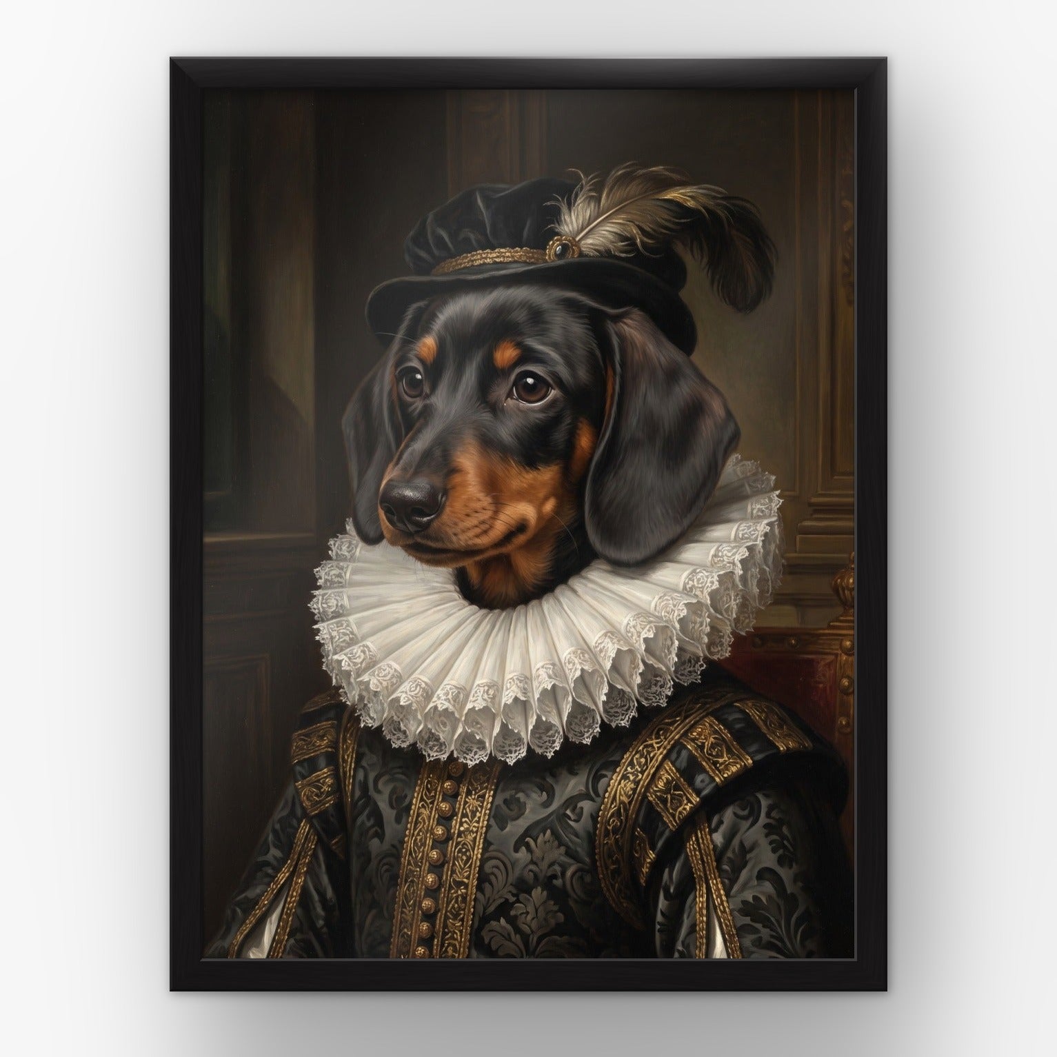 The Chief custom pet poster in a black frame
