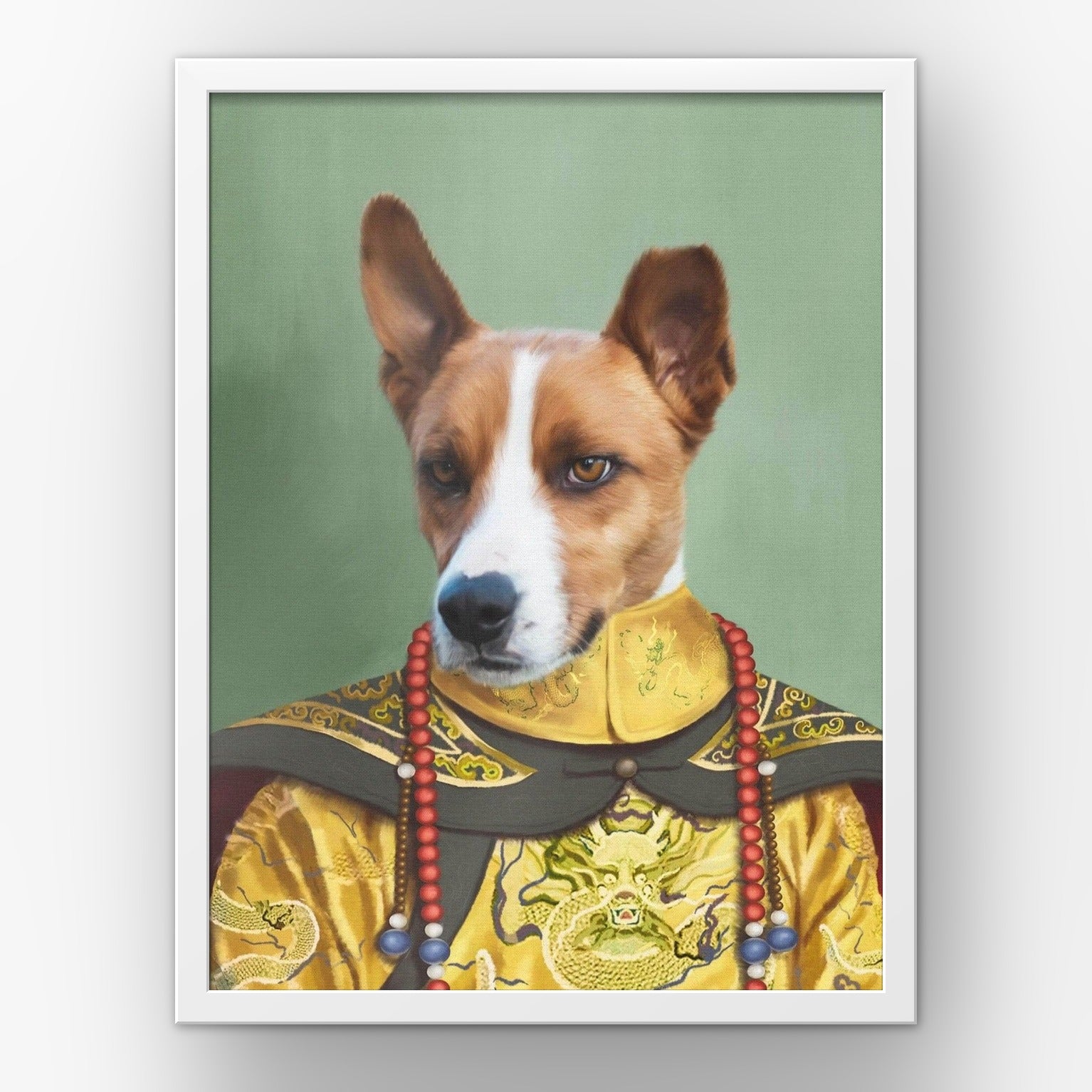 The Chinese Emperor custom pet poster in a white frame