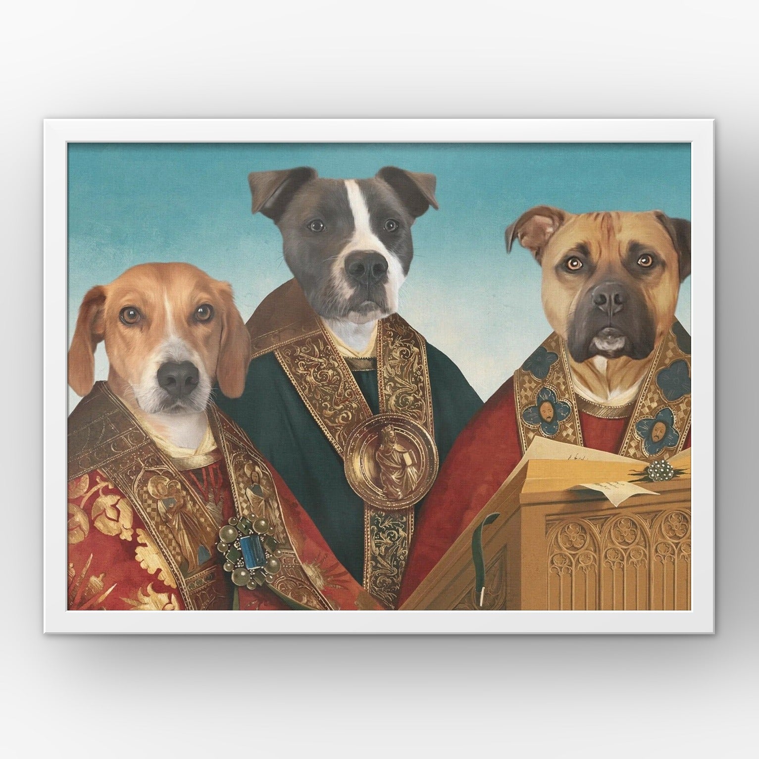 The Choir custom pet poster in a white frame