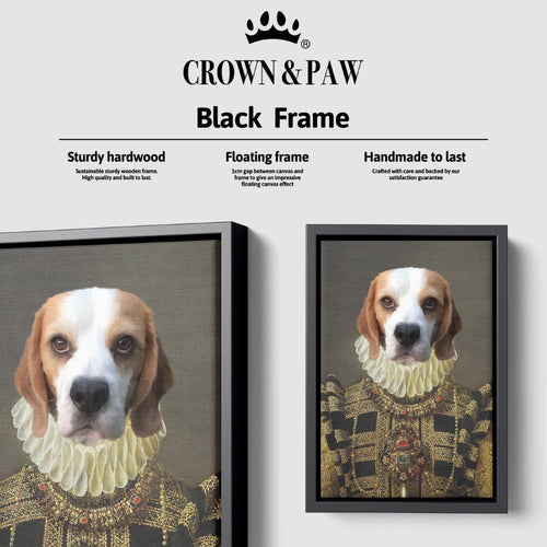 Crown and Paw - Canvas The Dame - Custom Pet Canvas 8" x 10" / Black