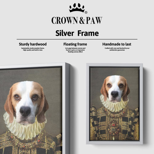 Crown and Paw - Canvas The Dame - Custom Pet Canvas 8" x 10" / Silver